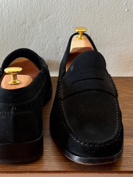 Tod\'s Black Suede Penny Loafers Men\'s Size 10.5 Made in Italy Leather Sole Luxur main image 5